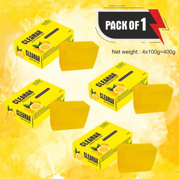Sidhbali Cleanax Neem Aloe Vera & Lemon Soap I 4 X 400 Gram I oil Control & Nourishing Skin I Suitable For All Skin Type I Pack of 1 (4 Pcs)