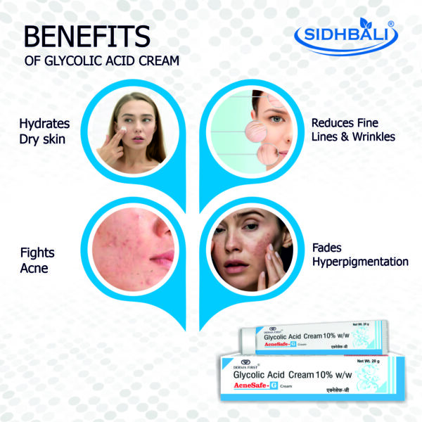 AcneSafe G Glycolic Acid Cream 10% | Fades Spots & Pigmentation | Reduces Acne & Pimples | Improves Skin Brightness | Hydrates Dry Skin | Fights Fine Lines & Wrinkles | Fade Hyperpigmentation | 20g - Image 4