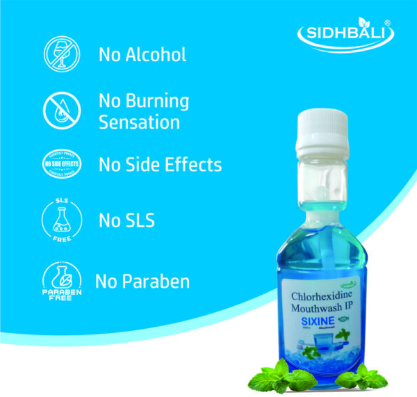 Sixine Chlorhexidine Mouthwash IP | No Alcohol | No Burning Sensation | No SLS & Paraben | Long Lasting Freshness | Removes 99.9% Germs | Gentle Oral Care - Image 5