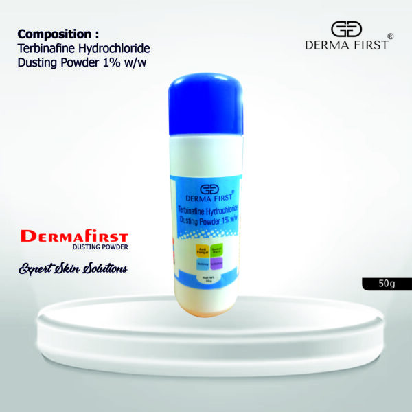 Derma First Terbinafine Hydrochloride 1% Dusting Powder | Anti-Fungal Treatment for Sweat Rash, Itching, Irritation, Redness & Rashes | Expert Skin Solution | 50g I Pack of 2 - Image 3