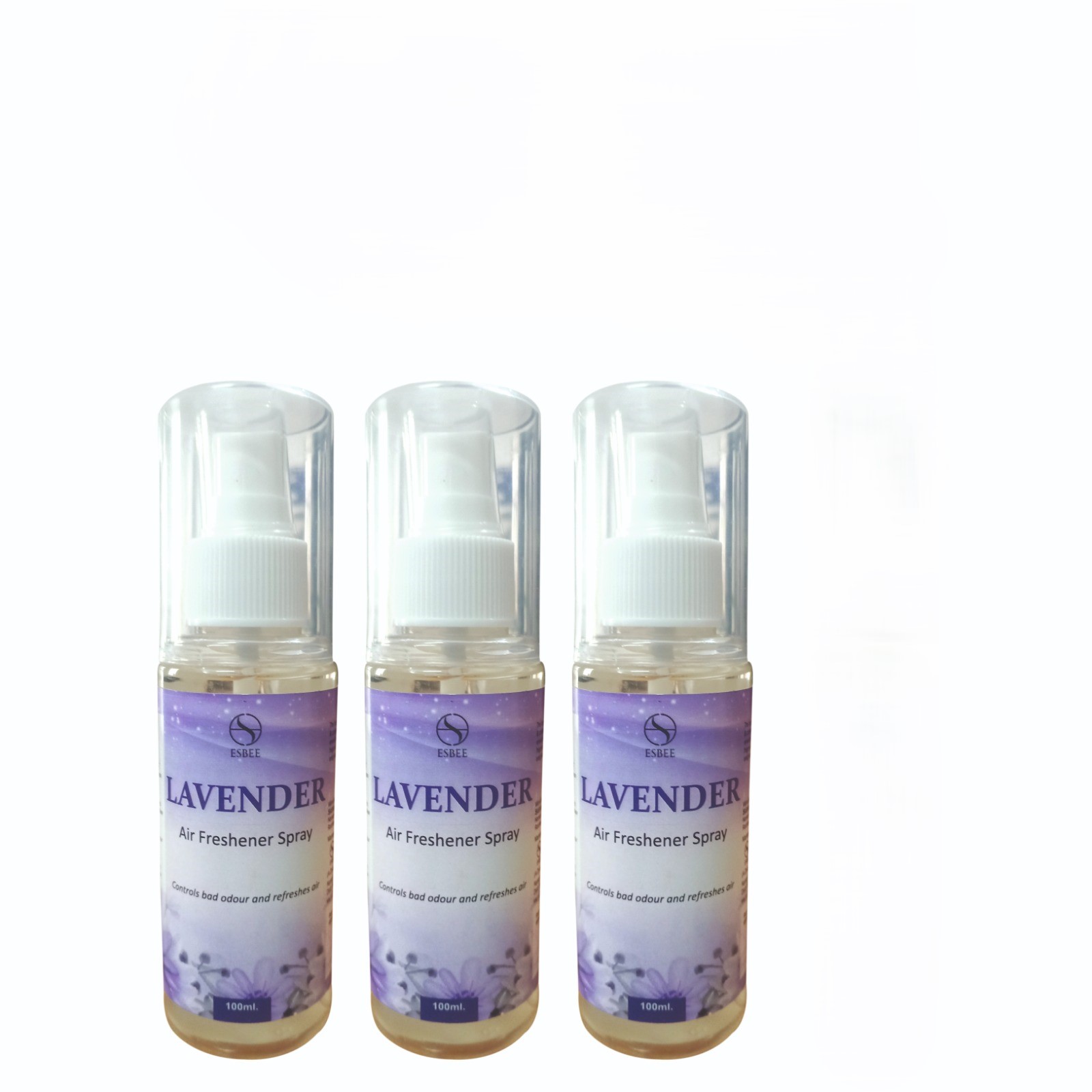 Esbee Lavender Air Freshener Spray – 3 x 100ML | Long-Lasting & Refreshing Floral Fragrance | Odor Eliminator & Room Freshener (Pack of 3) (100ML, Lavender)